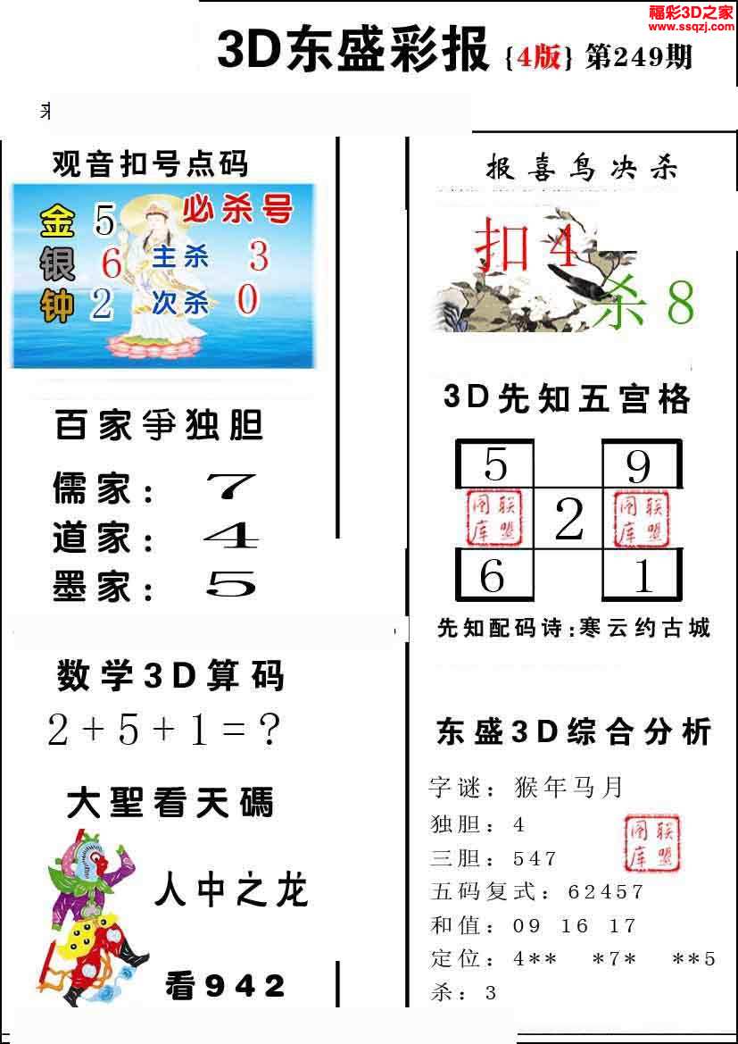 3d15249期东盛彩报1234