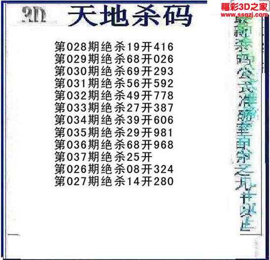 3d图谜 3d杀码图 3d16037期天地绝杀         3d16037期钱王杀码图