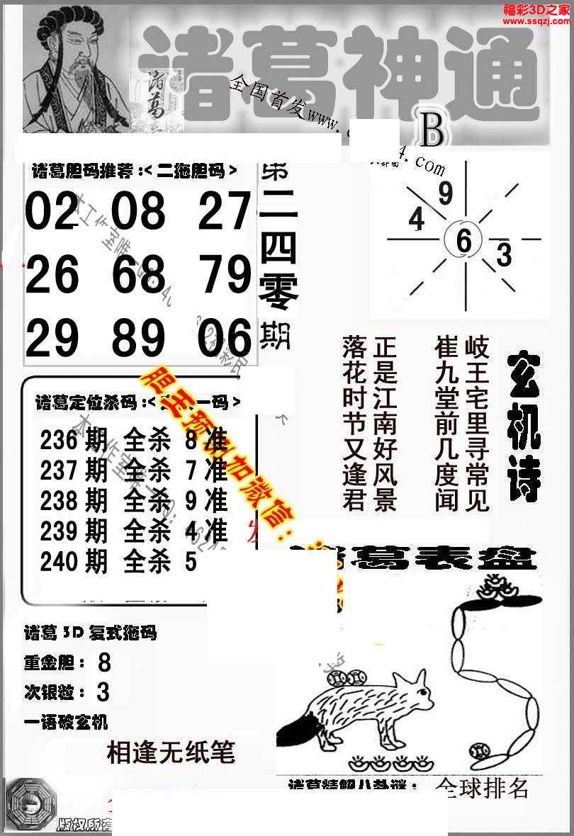 3d17240期诸葛神通ab版