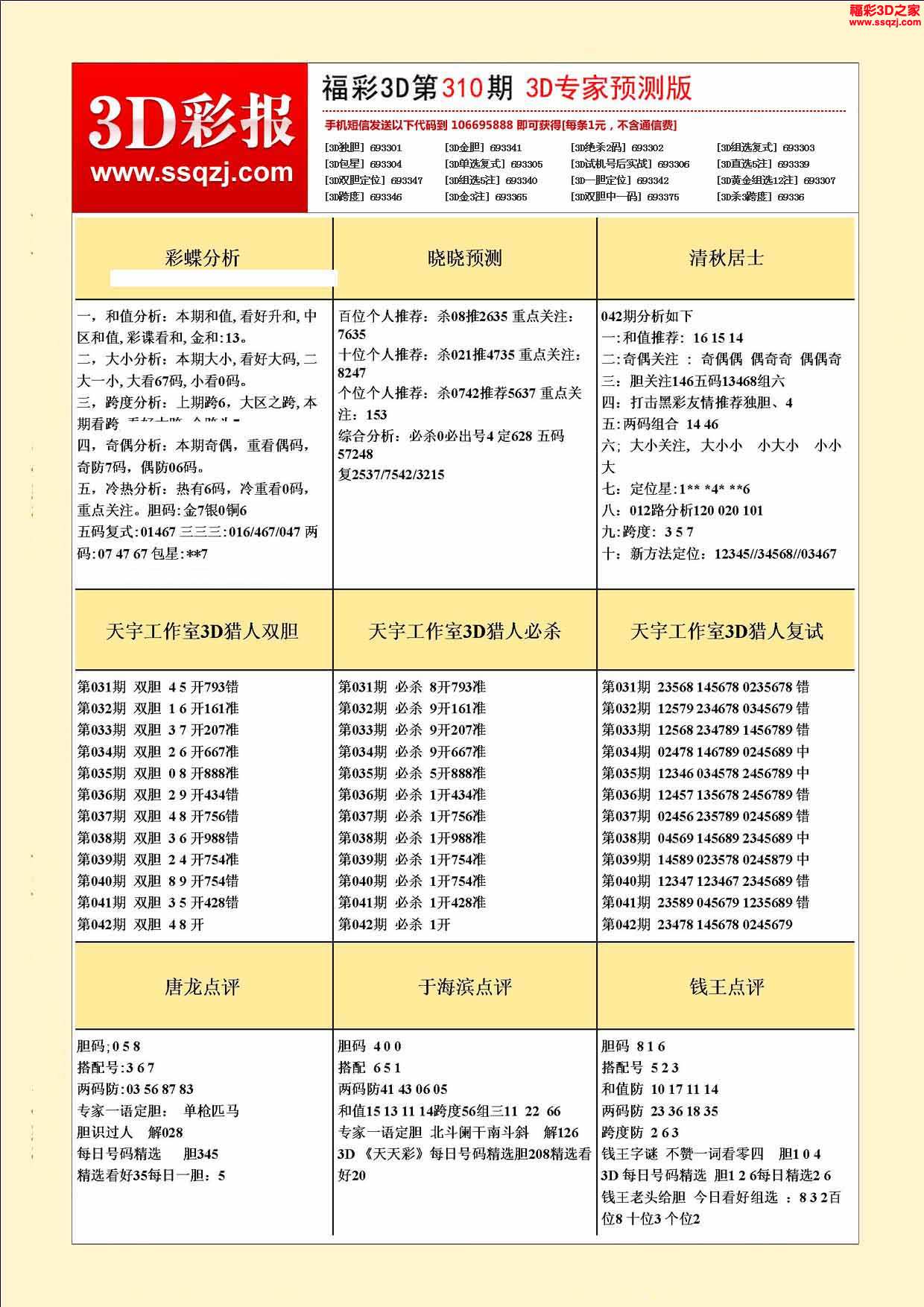 3d2021310期福彩3d专家预测版