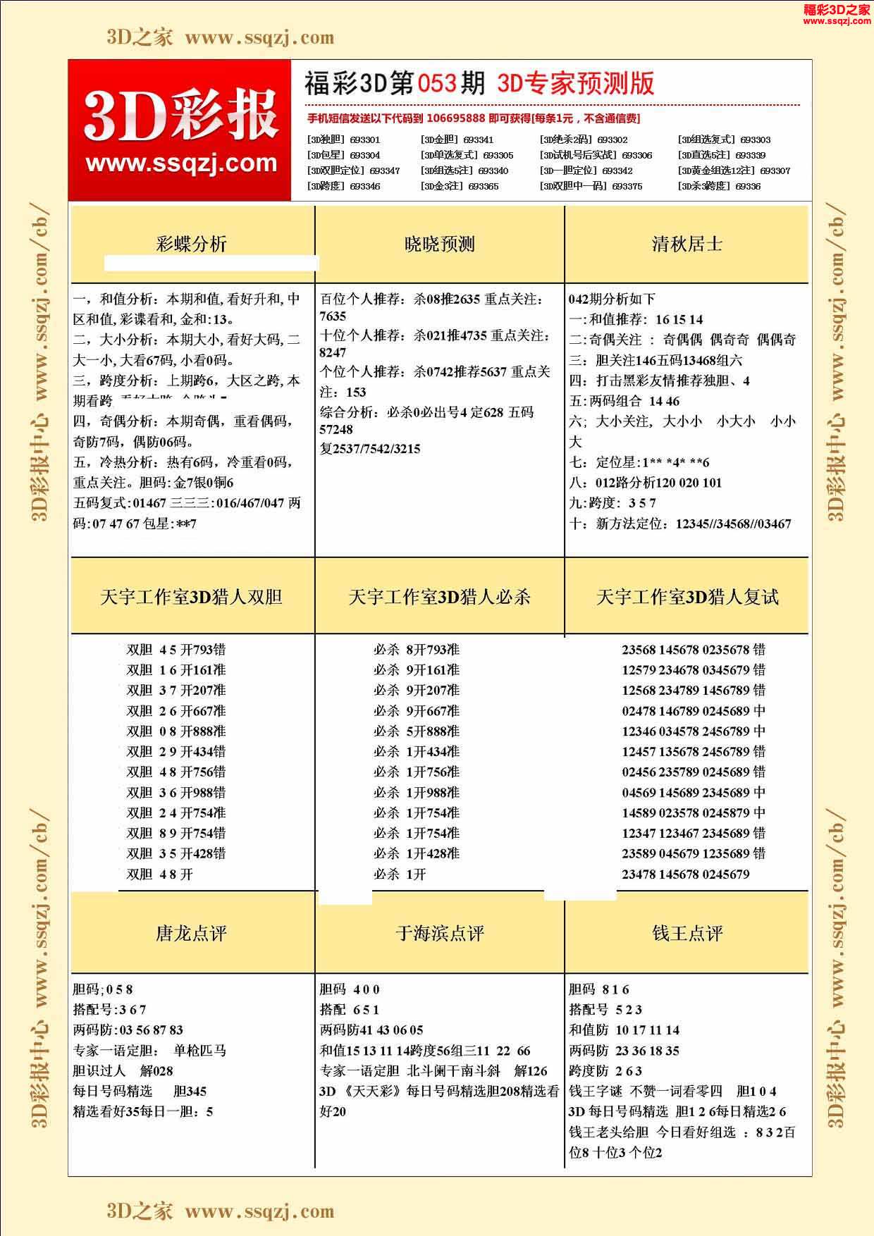 3d2023053期福彩3d專家預測版