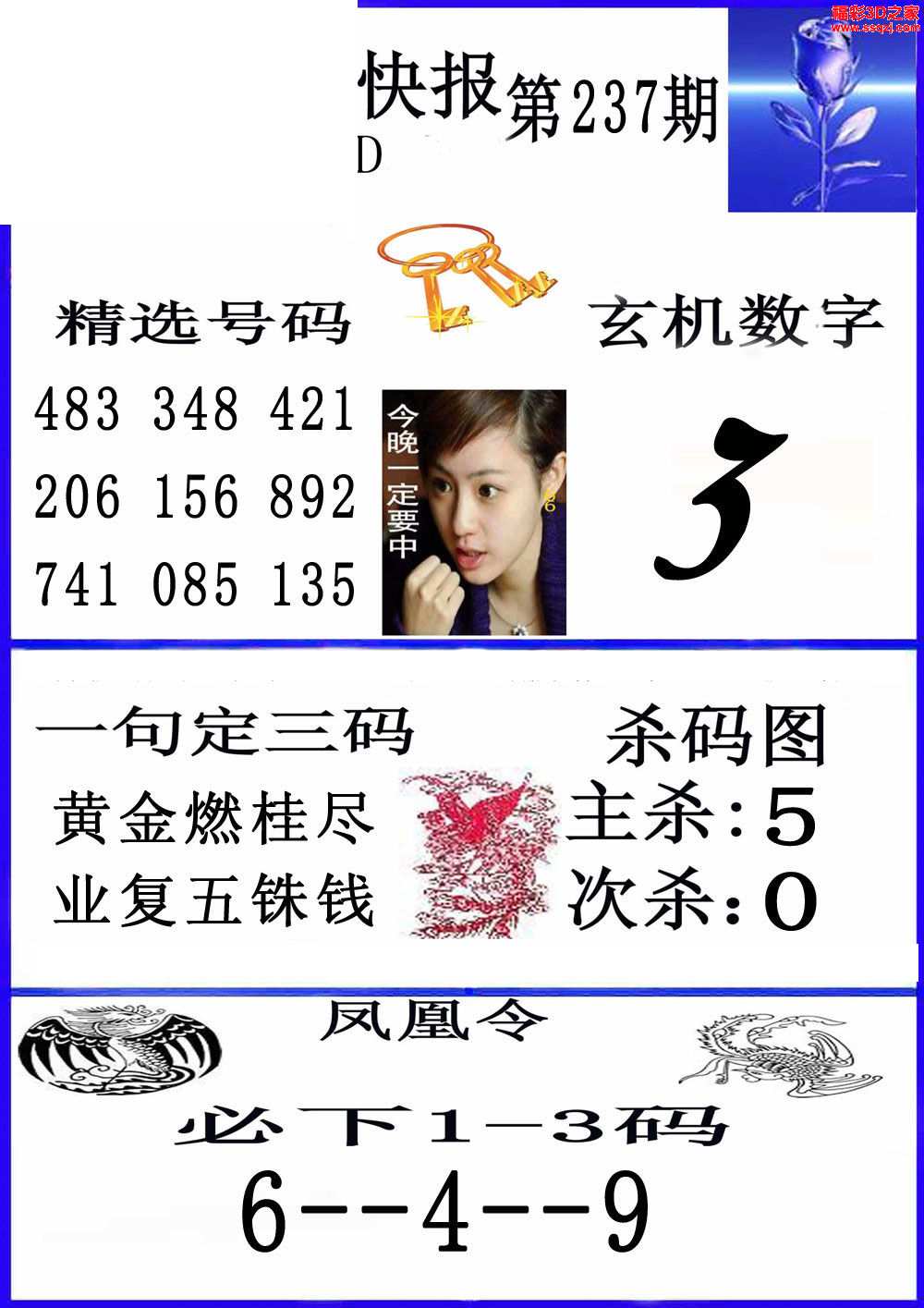 3d237期凤凰快报ab版