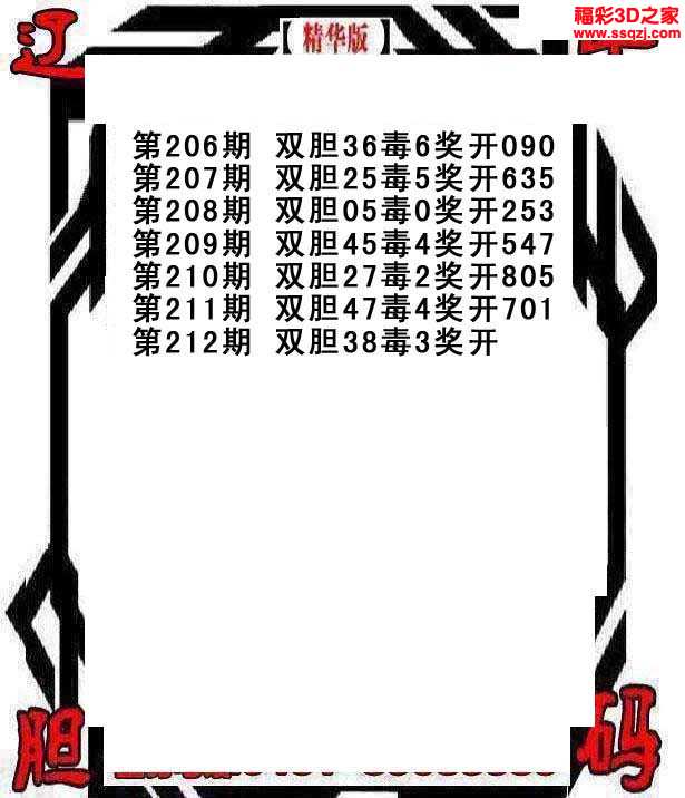 3d15212期辽宁独胆