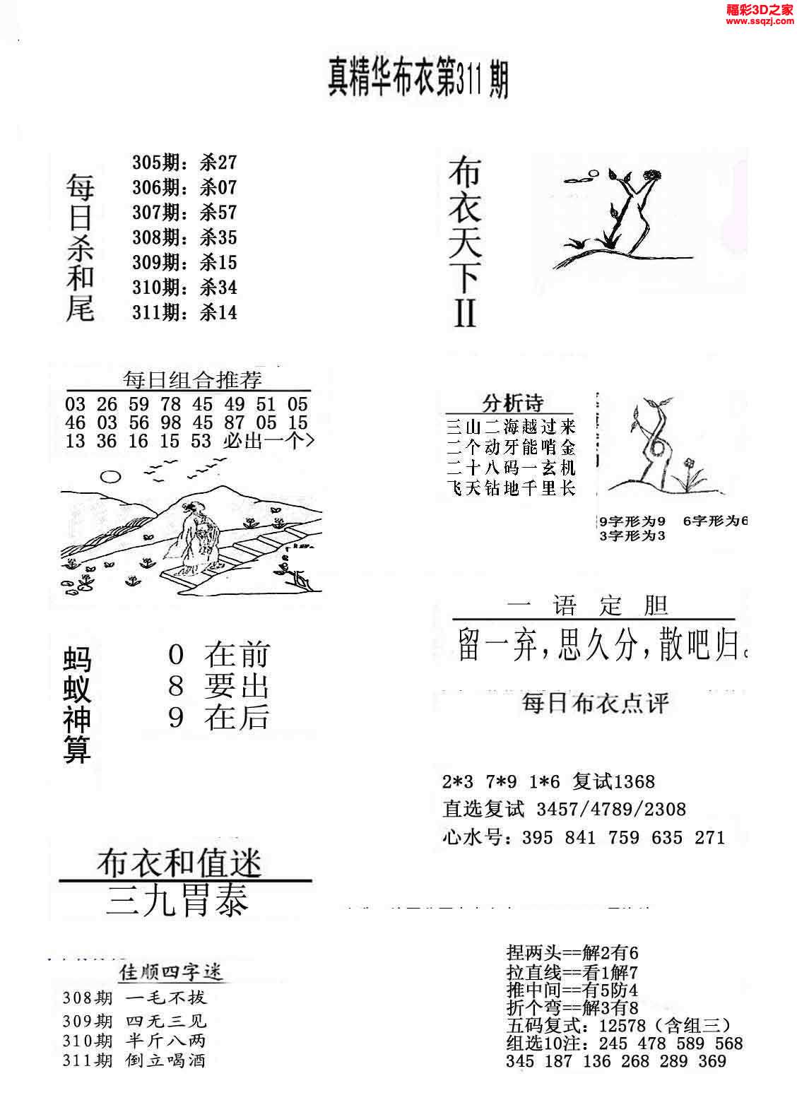3d15311期真精华布衣天下123456