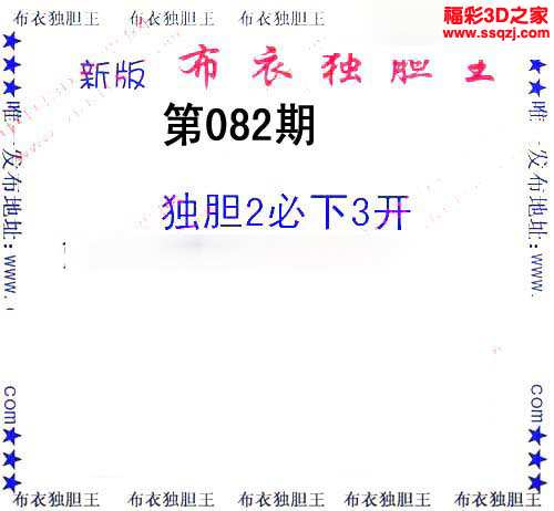 3d16082期布衣独胆王