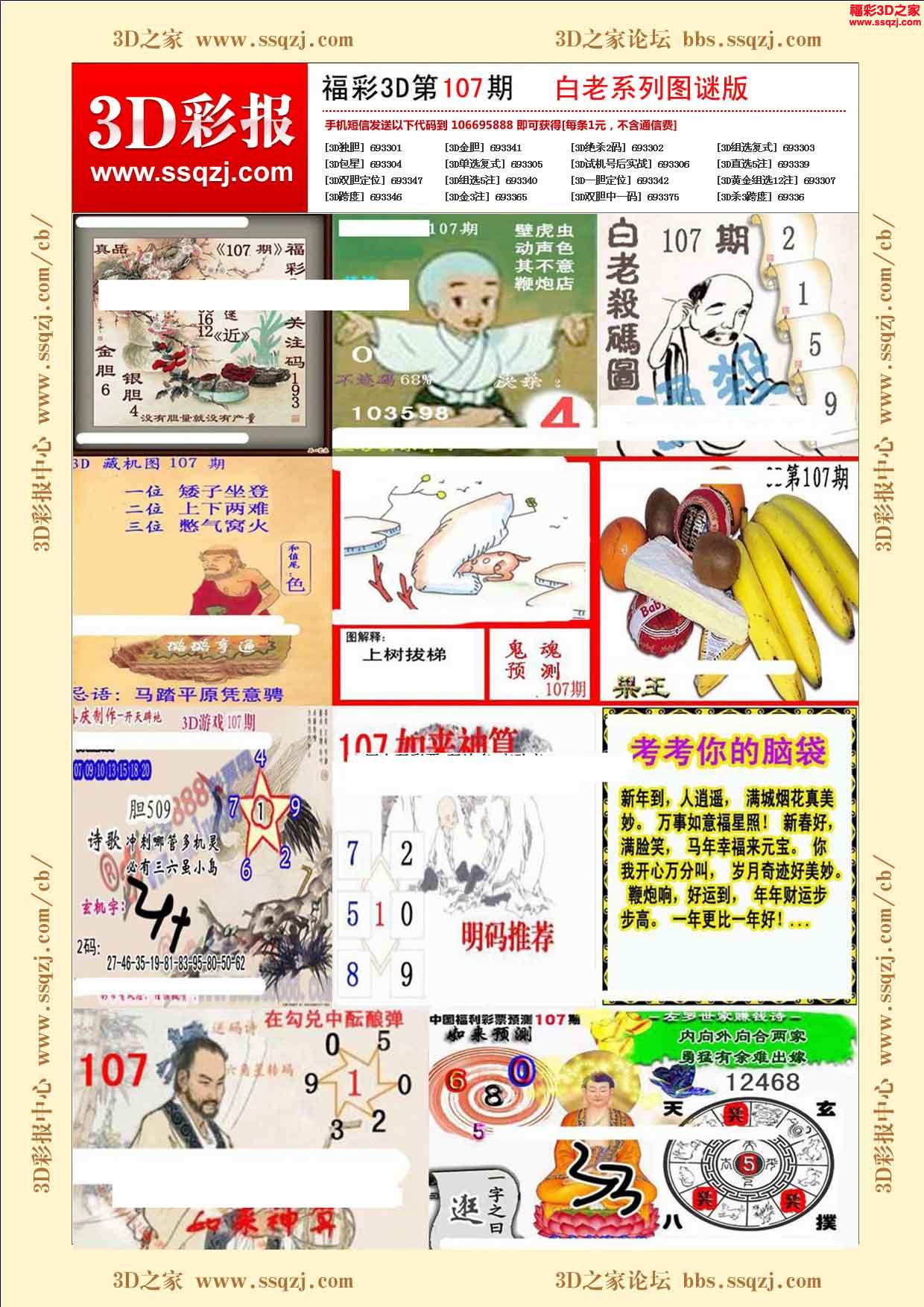 3d16107期白老系列图谜版