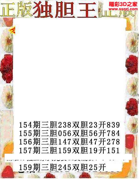 3d16159期正版独胆王