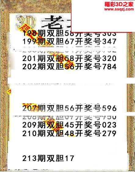 3d16213期老北京双胆下一