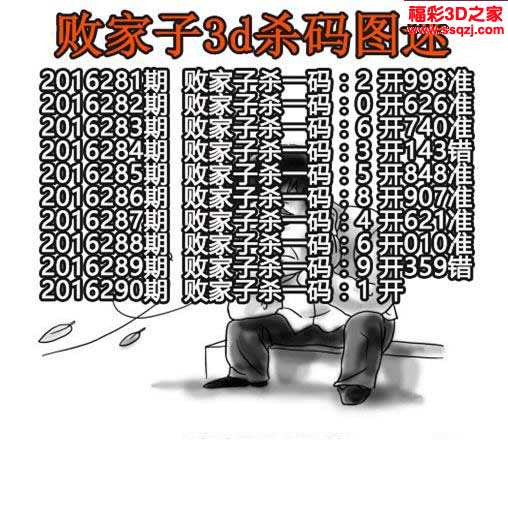 3d16290期败家子杀码图