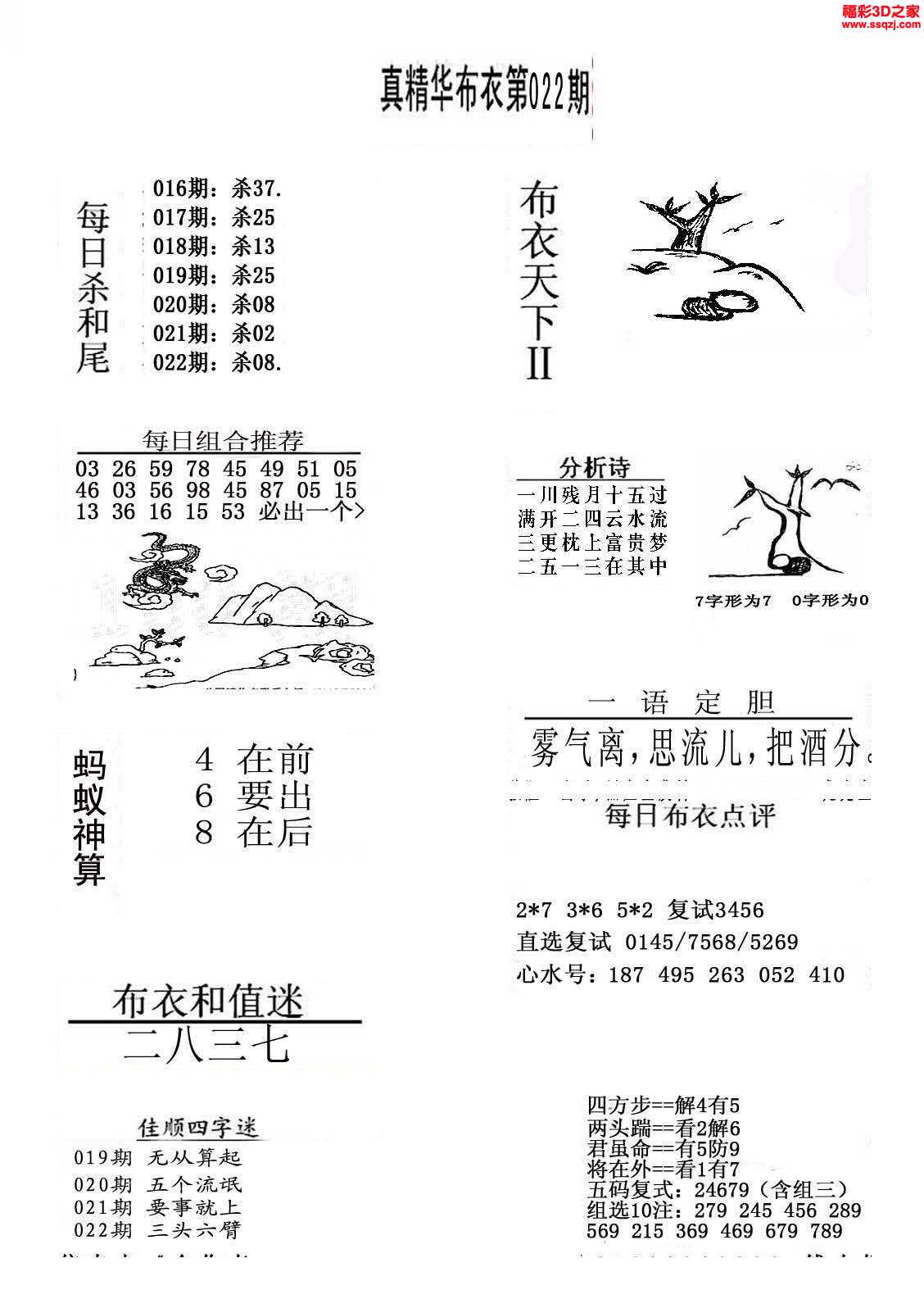 3d17022期真精华布衣天下123456