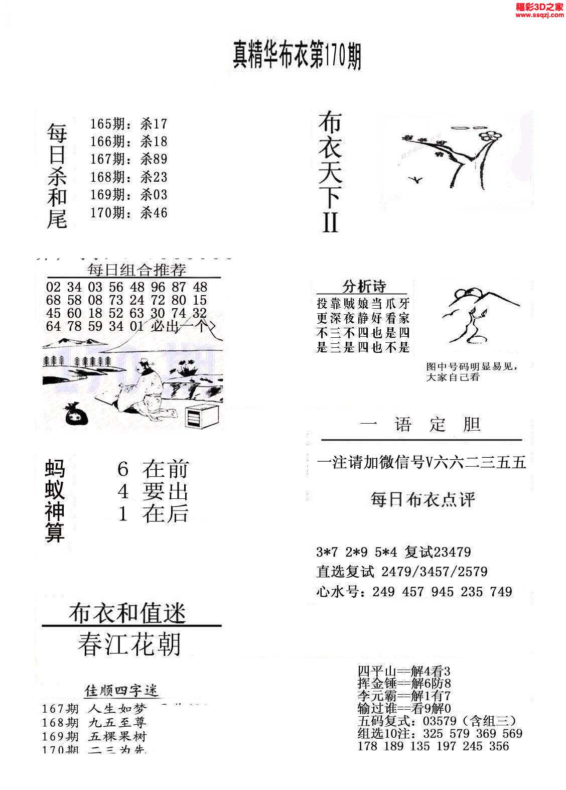 3d17170期真精华布衣天下123456