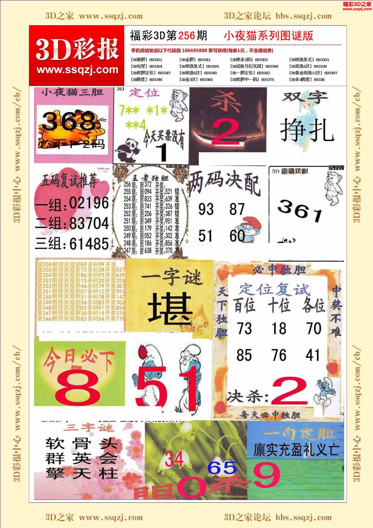 3d17256期小夜猫系列图谜版