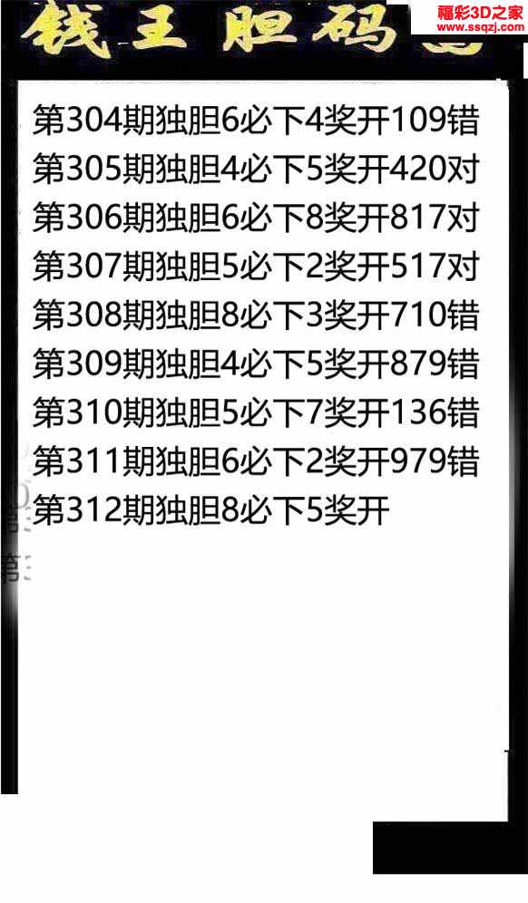 钱王胆码图图片