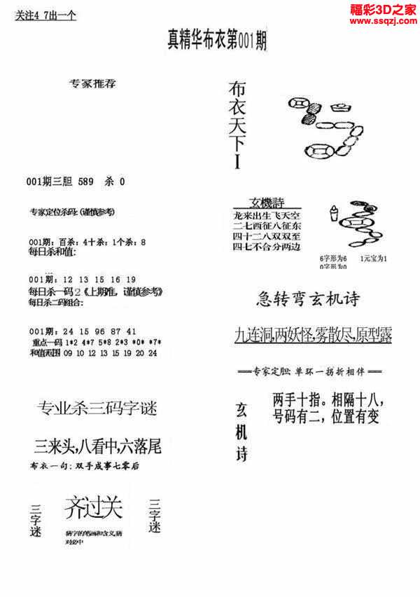 3d2021001期真精华布衣天下123456