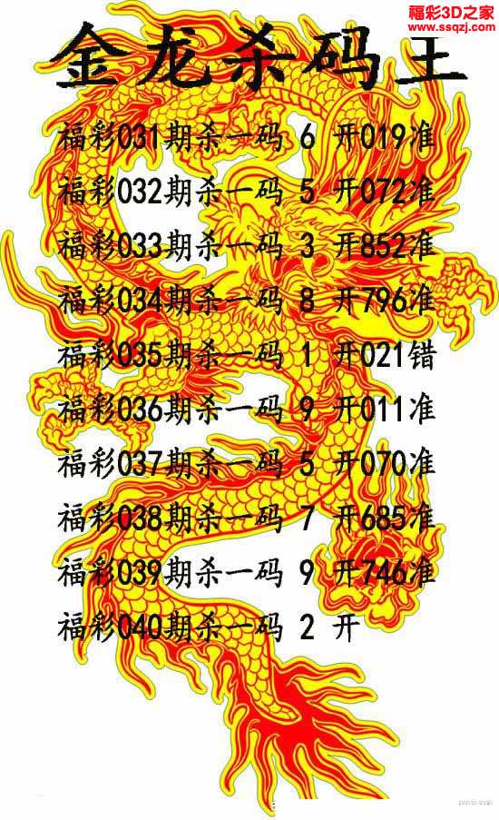 3d2021040期金龙杀码王 4连准